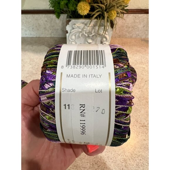 Dazzle Yarn Lot Of 4 Skeins 25g Each 100% Nylon Made In Italy (Fever) Multicolor - Picture 4 of 5